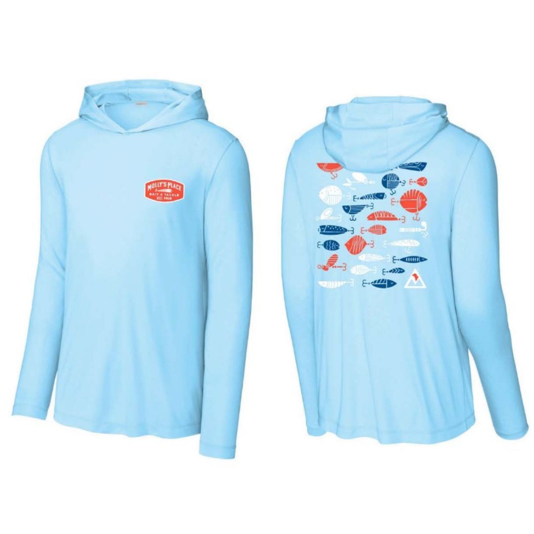 Adult Molly's Bait N Tackle Hoodie - Light Blue