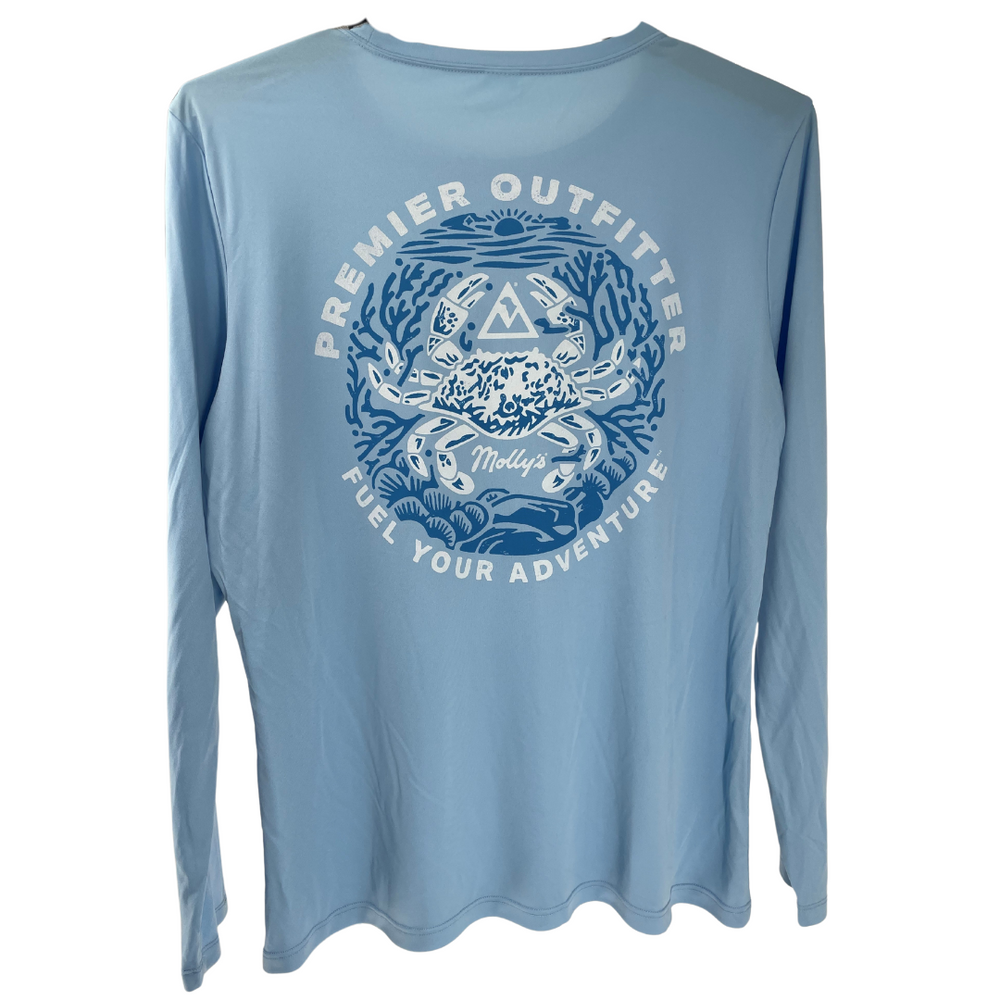 Women's Molly's Solo Crab Long Sleeve Tee - Pastel Blue