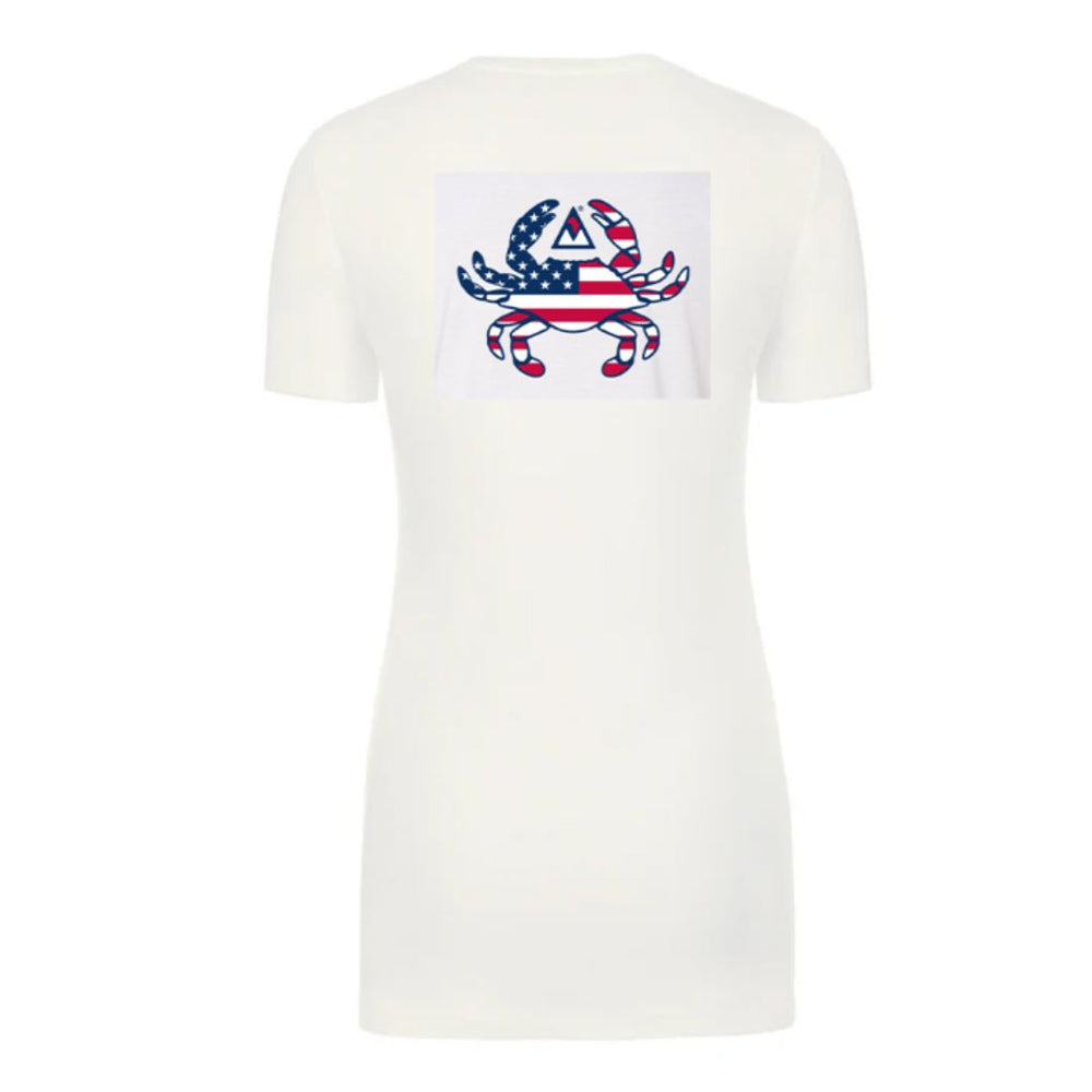 Women's Molly's American Crab Short Sleeve Tee Shirt - White