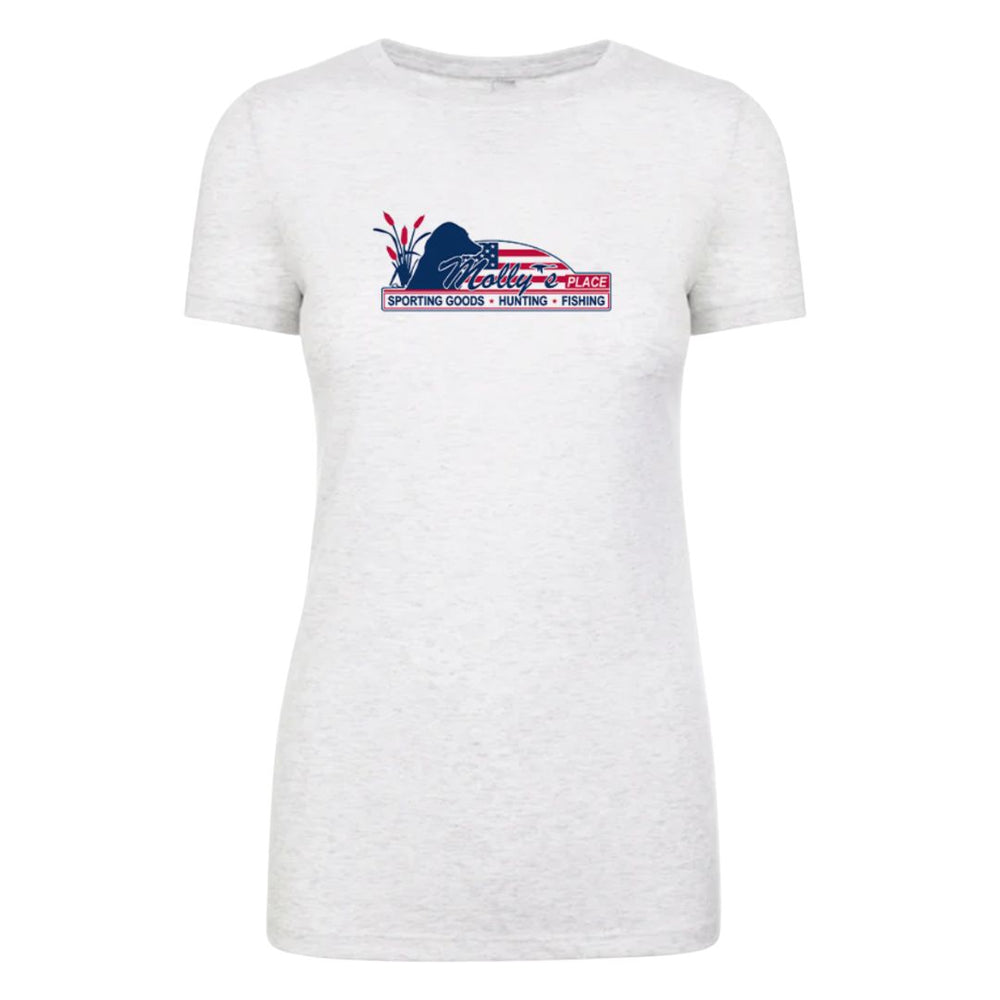 Women's Molly's Retro Short Sleeve Tee Shirt - Heather White