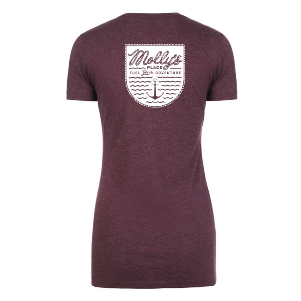 Women's Molly's Anchor's Away Short Sleeve Tee Shirt - Plum
